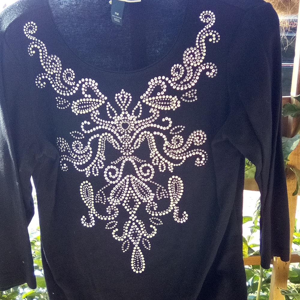 Karen Scott 3/4 length casual blouse size PM